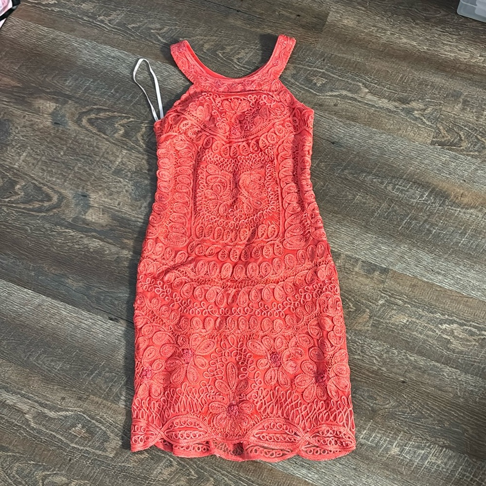Sue Wong Red Sheath Dress Size 2 EUC